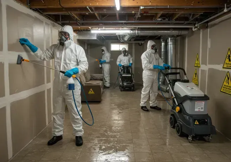 Basement Moisture Removal and Structural Drying process in Warroad, MN